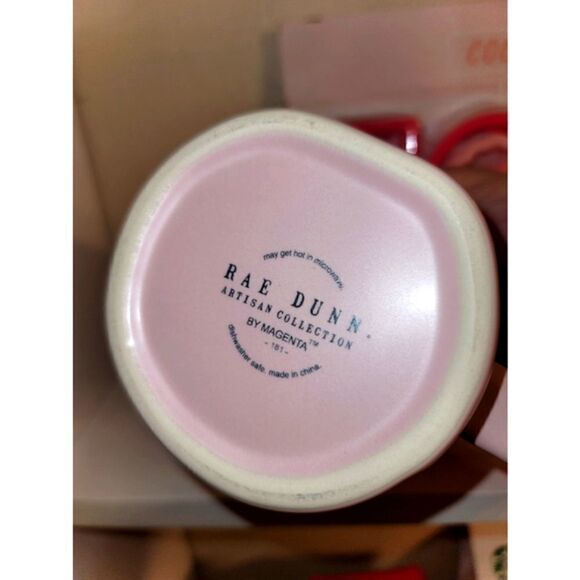 Rae Dunn PERFECT MATCH pink coffee mug Valentines Cup - Picture 8 of 9